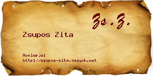 Zsupos Zita névjegykártya